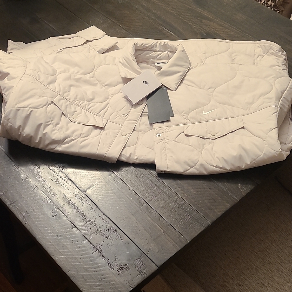 Nike Cream Quilted Puffer Jacket Warmth
